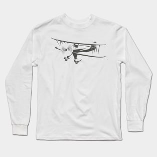 Retro Airplane Emblem Long Sleeve T-Shirt